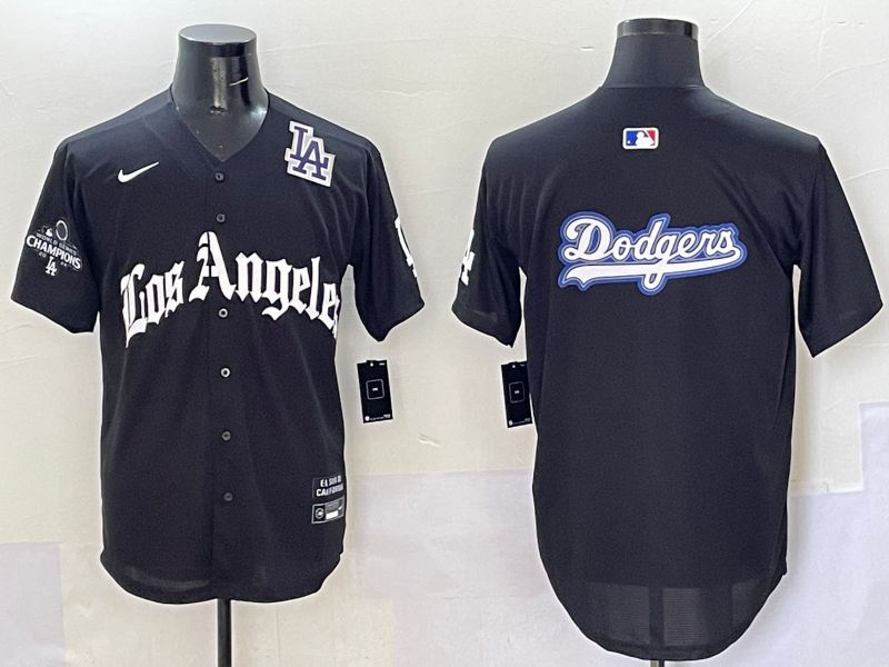 Men Los Angeles Dodgers Blank Black Five generations Joint Name 2025 Nike MLB Jersey style 69->los angeles dodgers->MLB Jersey